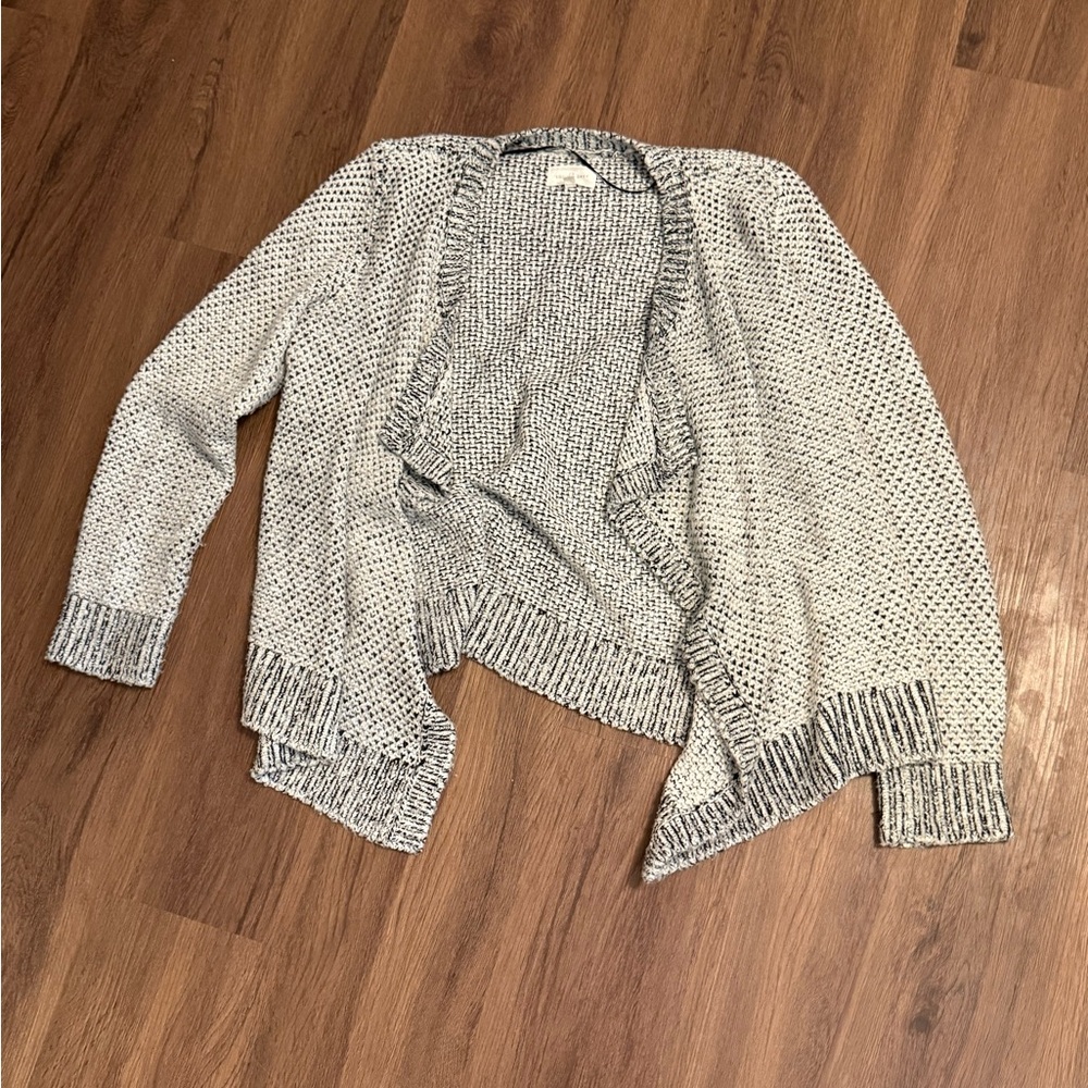 Lou & Grey Black and White Open-Front Cardigan